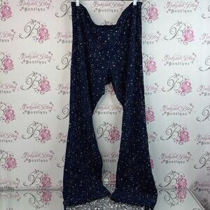 Pants flare stars polka dot stretchy comfy pants Starry Night Flared Bottoms